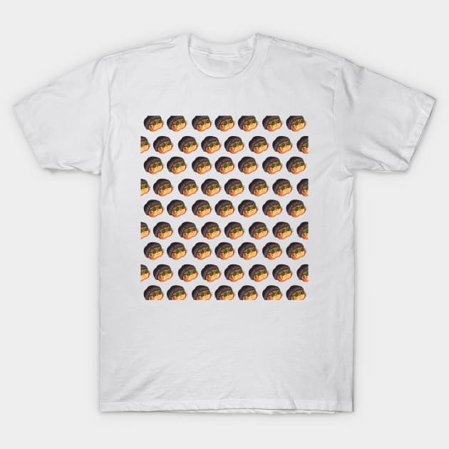 hip hop style orange cat pattern T-Shirt by diaricesalt